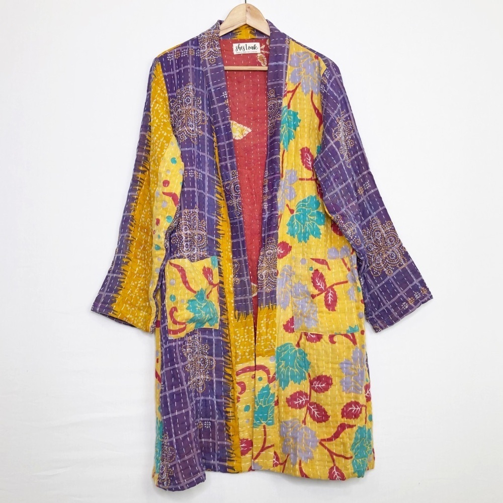 She’s 1 Oak She’s one of a kind multicolored open closure reversible kimono - Picture 7 of 13